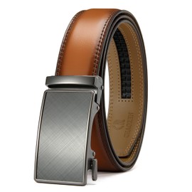 CHAOREN Leather Belts for Men - Ratchet Mens Belt Leather 1 3/8"(35mm) Adjustable, Cut to Fit - Brown