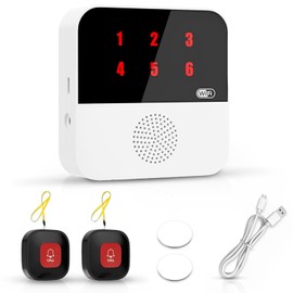 Senioren Notruf, Mobiler Alarm Notruf Knopf, Funktioniert Pflegeruf Set Für Ältere Menschen mit 2 Sender Und 1 Empfänger,notrufarmband für senioren