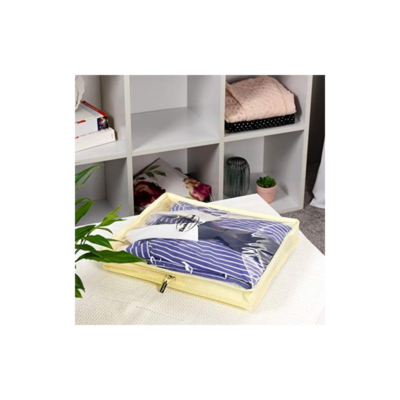 HANGERWORLD 5 Cream Breathable Cashmere Jumper Clothing Storage Pouch Bag