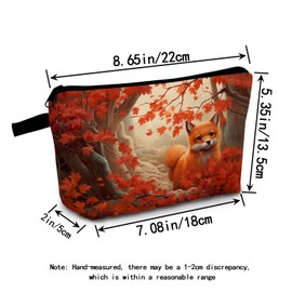 MoCaliduccious Fox Makeup Bag for Women Travel Cosmetic Organizer Bag Teacher Appreciation Gifts Small Zipper Toiletry Bag