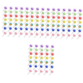 FOMIYES 200pcs Lollipop Nail Art Accessories Creative Resin Candy Nail Decors for Manicure Unique Design