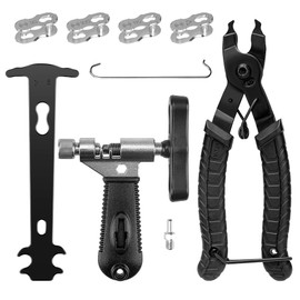 UETSNOR Chain Riveter Bicycle, Bicycle Chain Repair Set 2.0, 4 Pairs Bicycle Chain Rivets, Chain Gauge Bicycle, Bicycle Chain Rivets and Chain Lock Pliers, for 6-12 Speed Bicycle Chain Tool