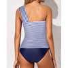Tempt Me White Blue Stripe Two Piece Tankini Bathing Suits