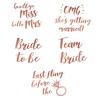 Rose Gold Hen Party Temporary Tattoos - Pack of 45