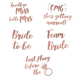 Rose Gold Hen Party Temporary Tattoos - Pack of 45 - Hen Do Night Accessories