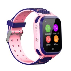 MIFXIN 4G Kids Smart Watch GPS Tracker Smartwatch Phone w 2-Way Call Camera Alarm SOS WiFi Water Resistant Touch Screen Wrist Watch for Boys Girls Age 3-12Y Children Birthday Gift (Pink)