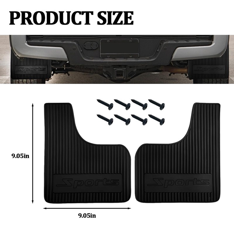 4PCS Car Mud Flaps, Flexible Rubber Vehicle Mudflaps Mudguard Splash