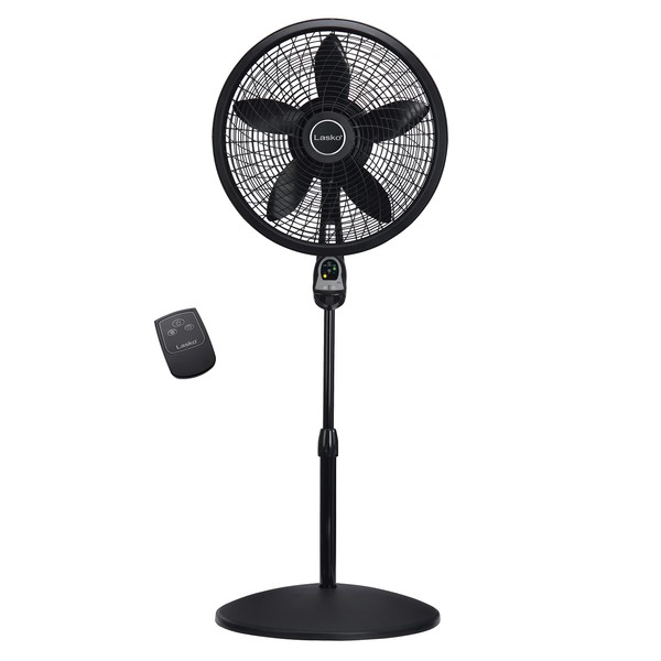Lasko Oscillating Cyclone Pedestal Fan, Adjustable Height, Timer, Remote Control,