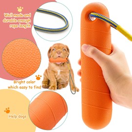 Blueweenly 2 Pcs Dog Bumpers Dog Pool Float Toy Interactive EVA Foam Hunting Water Toys for Medium Large Small (Yellow, Orange)