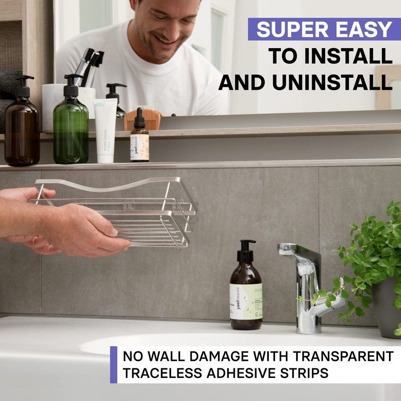 KINCMAX Premium Shower Caddy - Self Adhesive Shower Organizer with
