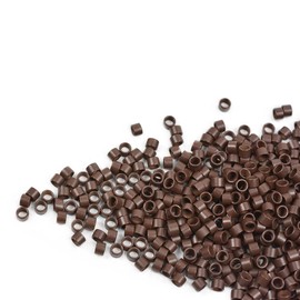 1000pcs Micro Ring Links 4.0*2.7mm Hair Ring Hair Extension Tool Hair Beads Micro Ring Link Wig Beads (Brown)
