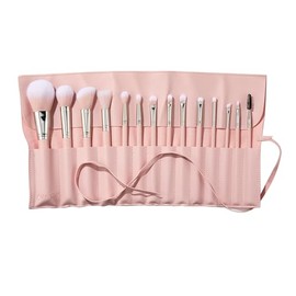 ColourPop Smoke 'N Roses - Juego de brochas para cara y ojos - Juego de brochas de maquillaje para rostro y ojos, fabricado con cerdas veganas sintéticas de lujo, incluye soporte (14 unidades)