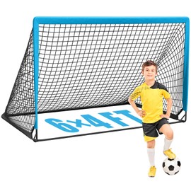 KTRIO 6x4 ft Soccer Goal for Backyard, Portable Soccer Net, Large Foldable Soccer Goals with Carry Bag for Kids Youth Teens Sports