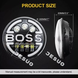 JESUO Pair Dot 7" inch LED Round Headlights DRL Hi/Lo Beam For Suzuki Samurai SJ410 2x
