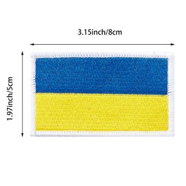 4Pcs Ukraine Ukrainian Flag Patches, Hook and Loop Embroidered Armband Flag Tactical Patches for Backpacks Hat Clothing Jackets.