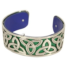 Biddy Murphy Trinity Knot Bracelet Rhodium Plated & Leather Handmade in Ireland