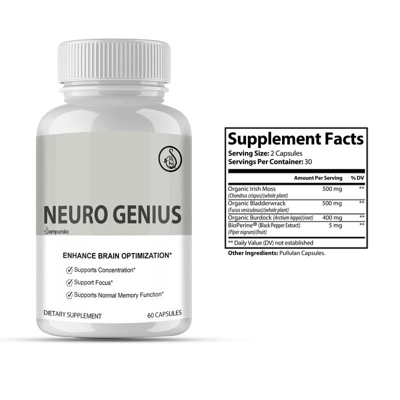 Neuro Genius Advanced Cognitive Support Supplement to uplock Brain Potential