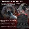 1/2" Drive Crank Bolt Socket Set, 17MM, 19MM, 21MM, 22MM,