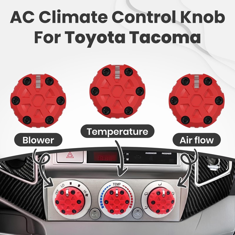 AC Heater Knobs (Set of 3) for Toyota Tacoma 2005-2015