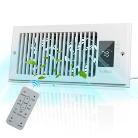 VallisCo Register Booster Fan 4"x10", 10-Speed Quiet Vent Fan with Negative Ion, Thermostat & Remote, Enhances and Improves Heating & Cooling Efficiency, Air Vent Booster for Home Room Comfort, White