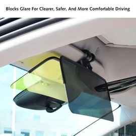 Car Sun Visor with Polarized Glare Protection, Universal Fit, 2 in 1 Polarized Sun Visor for Clearer Vision,Compatible with All Vehicle Types
