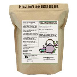 Anthony's Organic Hibiscus Flowers, 1 lb, Cut & Sifted, Gluten Free, Non GMO, Non Irradiated, Keto Friendly