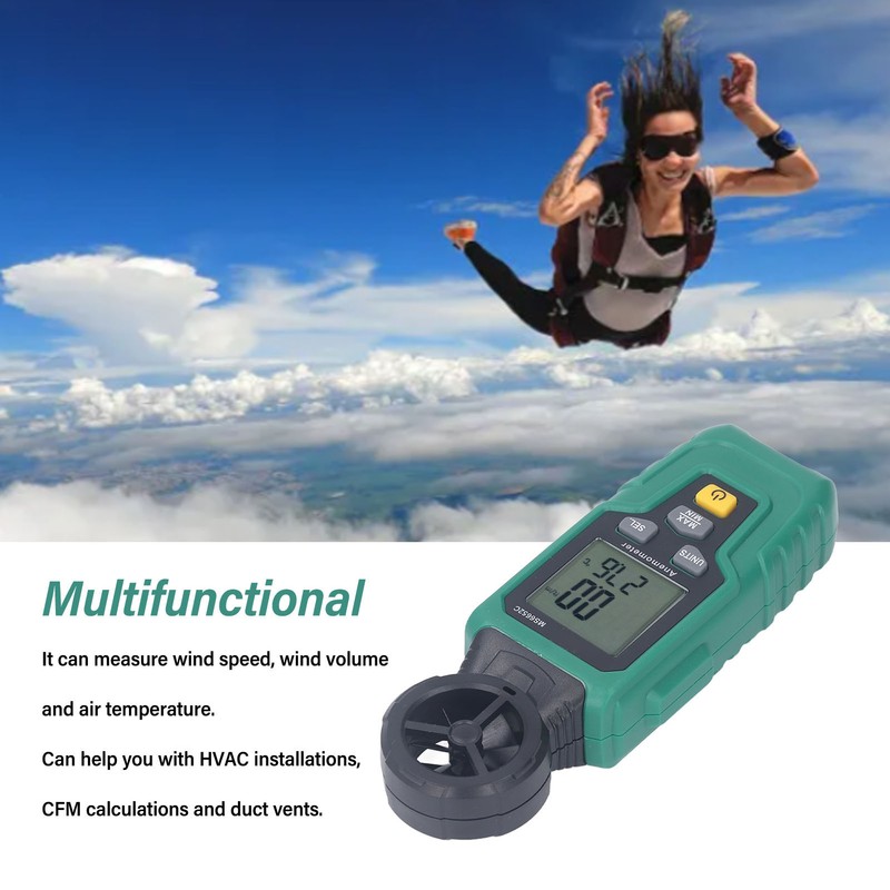 Digital Wind Speed Meter Multifunctional Accurate Handhled Wind Speed Temperature