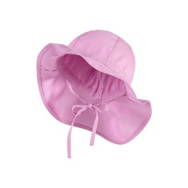 Sterntaler Children's Sun Hat with Tie Strap - Girls Children's Hat UV Sun Protection 50+ - Sun Hat Made of Organic Poplin - Peaked Cap with Neck Sun Protection Offers Optimal Sun Protection - Blossom Pink, 51