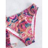 3-Piece Paisley Print Bikini Set with Sarong Cover Up, Pink