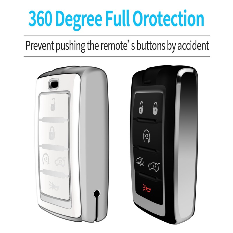 Tukellen for Jeep Key Fob Cover Soft TPU Full Protection