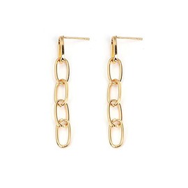 Chic Paperclip Link Chain Drop Dangle Earrings for Women Statement Jewelry (silver)
