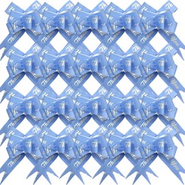 KoovDem 20PCS Pull Bow, Gift Wrap Bow, Party Favors Bow, For Box or Flower Decoration, Gift Decorations - Blue
