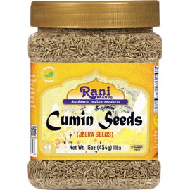 Rani Cumin Seeds Whole (Jeera) Spice 16oz (1lb) 454g PET Jar ~ All Natural | Gluten Friendly | NON-GMO | Vegan | Indian Origin