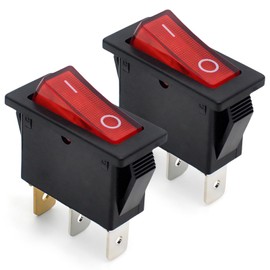 (2-Pack) For120927-24 120V Rocker Switch Lighted Compatible with FMI Desa Electric Fireplace Replacement Parts 28785 29-159-1 Heater Switch Replaces 3-Prong Plug Switch