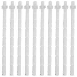 DOITOOL 10Pcs Toilet Push Button Rod Bathroom Toilet Tank Buttons Rods Push Flushing Button Rods Toilet Water Tank Button Rod Lengthen Suite Flush Valve Pole, White