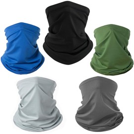 5 Pack Neck Gaiters for Men Bandanas for Men Women Neck Gaiter Face Mask for Mens Balaclava Face Cover for Sun Protection Cooling Motorcycle Faces Masks Necks Gator Head Scarf for Fishing Cycling Gift