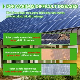 Solar Panel Cleaner, Ultra Concentrated Solar Panel Cleaning Solution | Multipurpose PV Panel Cleaning - Pro Quick Dry Streak-Free, Remove Dirt,Dust,Droppings,Oils & Water Spots (1 gallon)