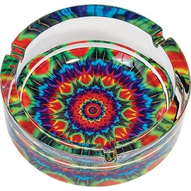 6.0" Extra Large Illusion Glass Ashtray, Perfect for Smoking Lounges, Patios, and Outdoor events - Durable and Easy to Clean
