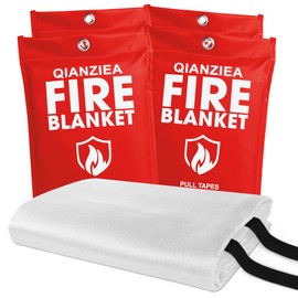 QIANZIEA Fire Blanket,4 Pack,40"x40" Fire Blankets Emergency for Home and Kitchen
