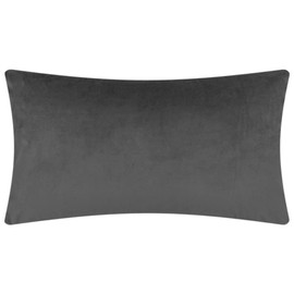 JWH Velvet Throw Pillow Covers Decorative Simple Geometric Accent Pillow Case Soft Cushion Lumbar Pillowcase Bed Couch Bedroom 14x24 Inch Dark Grey