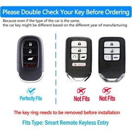 Tukellen for Honda Key Fob Cover, Premium Soft TPU Full Protection Key Fob Case for 2022 2023 2024 2025 Accord Civic HR-V CR-V Pilot Smart 4-Buttons Smart Remote Key Protector (Red)
