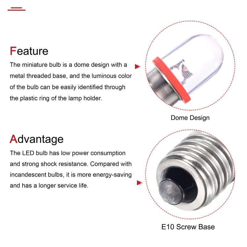 MECCANIXITY E10 Screw Base LED Bulb DC 12V 0.25W Round