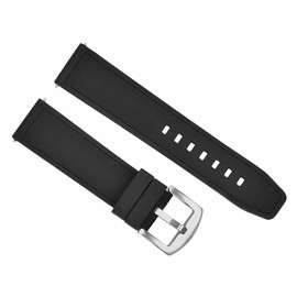 Ewatchparts 22MM SOFT RUBBER WATCH DIVER BAND STRAP COMPATIBLE WITH INVICTA RUSSIAN 1959 WATCH BLACK