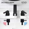 KENES Black Widespread Bathroom Faucet 3 Hole Bathroom Sink Faucet