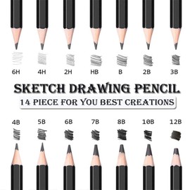 Sauonbly Drawing Pencils,30pcs Art Supplies Sketch Pencils Set with Graphite Pencils 12B 10B 8B 7B 6B 5B 4B 3B 2B B HB 2H 4H 6H,Black & White Charcoal Rainbow Colored Pencils Gift for Beginners