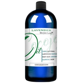 Pure Lavender Essential Oil Massage Oil for Deep Tissue Massage Therapy Blended with Jojoba Oil and Other Rich Oils and Natural Bulk Lavender Massage Oil - 32 Ounces - Cocojojo