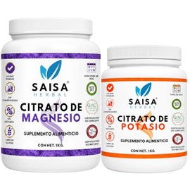 Citrato de Magnesio 1 kg y Citrato de Potasio 1 Kg. Grado Alimenticio.