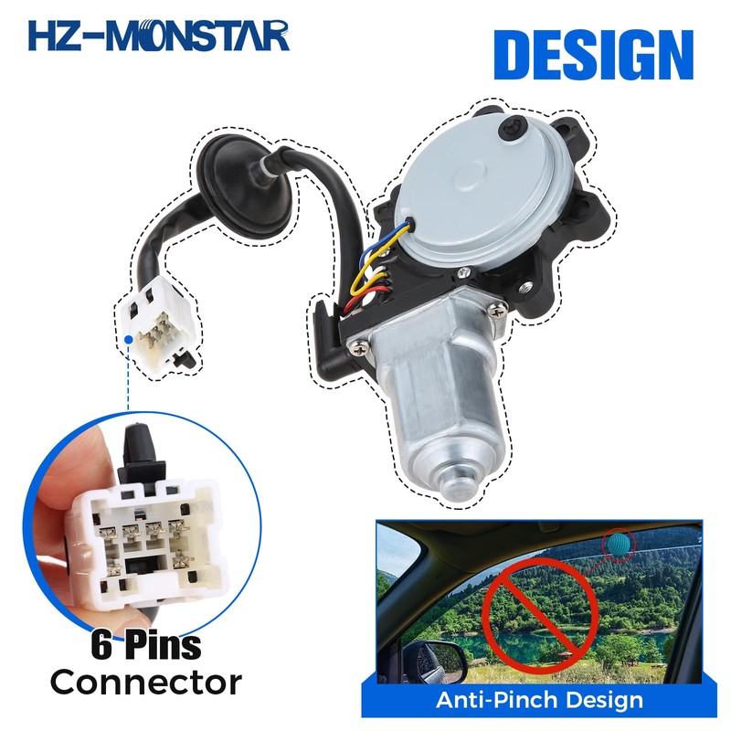 HZ-MONSTAR Power Window Lift Motor Front Left Driver Side Compatible