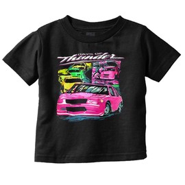 Brisco Brands Retro Days of Thunder Movie Racecar Toddler Baby Boy T Shirt Black