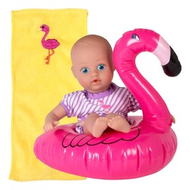 Adora Splash Time Babies Collection, 8.5” Baby Doll with Sweet Baby Smell, Premium QuickDri Vinyl and Machine Washable, Includes Clothes and Accessories, Birthday Gift For Ages 3+ - Fun Flamingo